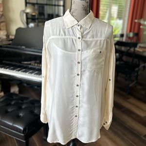 Pete & Greta by Johnny Was Women's Shirt Small Breathable Lagenlook Boho Preppy